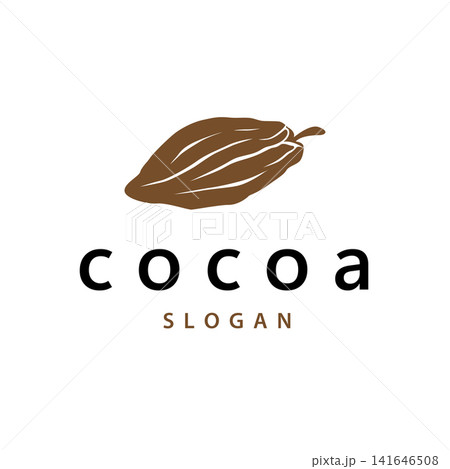 Elegant Cocoa Bean Design Abstract Symbol of a Chocolate Bean 141646508