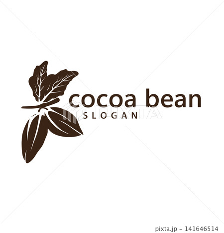 Premium gourmet cocoa bean symbol elegant chocolate bean design. Premium gourmet cocoa bean symbol elegant chocolate bean design. 141646514