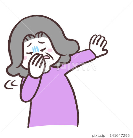 嫌がるシニア女性のイラスト 嫌がるシニア女性のイラスト 141647296