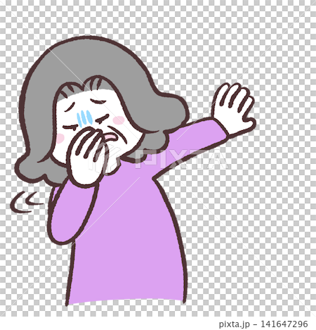 嫌がるシニア女性のイラスト 嫌がるシニア女性のイラスト 141647296