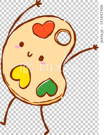 Back to School Supply Paint Palette Cartoon Character Hand Drawn Back to School Supply Paint Palette Cartoon Character Hand Drawn 141647406