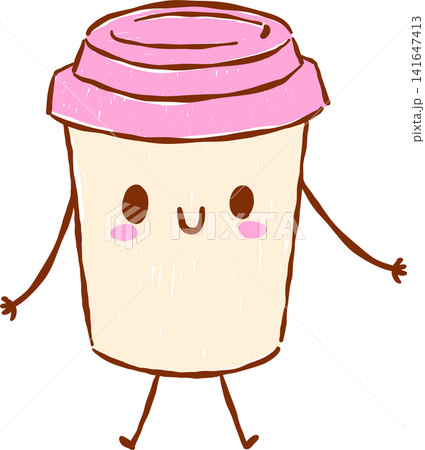 Back to School Supply Coffee Cup Cartoon Character Hand Drawn Back to School Supply Coffee Cup Cartoon Character Hand Drawn 141647413