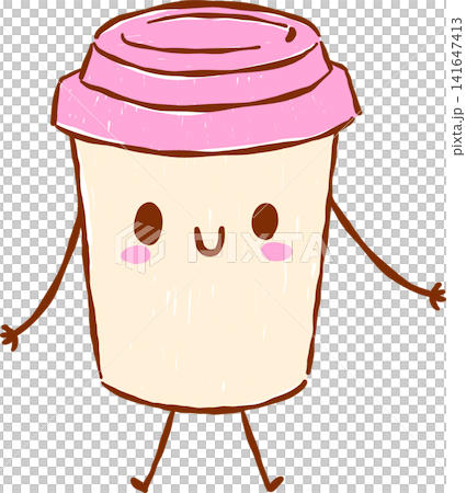 Back to School Supply Coffee Cup Cartoon Character Hand Drawn Back to School Supply Coffee Cup Cartoon Character Hand Drawn 141647413