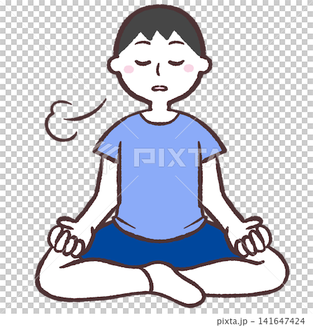 Illustration of a man meditating Illustration of a man meditating 141647424