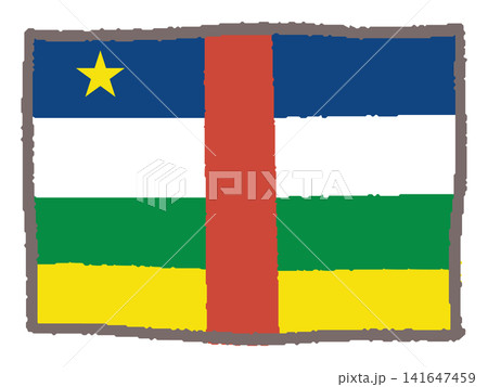 手描きの中央アフリカ国旗 手描きの中央アフリカ国旗 141647459