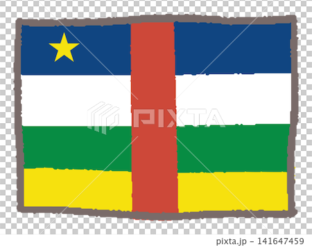 手描きの中央アフリカ国旗 手描きの中央アフリカ国旗 141647459