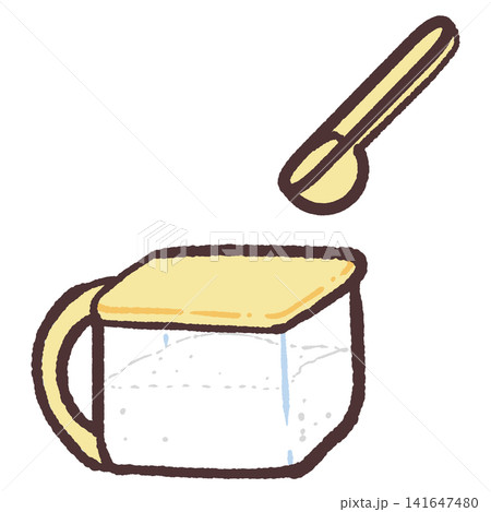 蓋の閉まった黄色の調味料入れのイラスト 蓋の閉まった黄色の調味料入れのイラスト 141647480