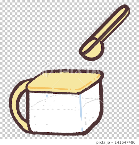 蓋の閉まった黄色の調味料入れのイラスト 蓋の閉まった黄色の調味料入れのイラスト 141647480