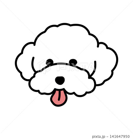 ビションフリーゼの顔のシンプルな犬のイラスト ビションフリーゼの顔のシンプルな犬のイラスト 141647950