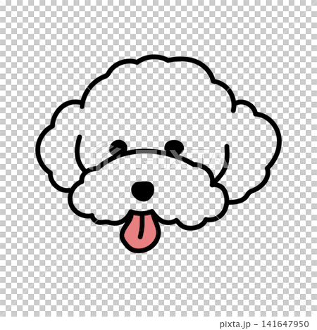 ビションフリーゼの顔のシンプルな犬のイラスト ビションフリーゼの顔のシンプルな犬のイラスト 141647950