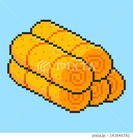 Pixel art Hay Bale game asset design 141648792