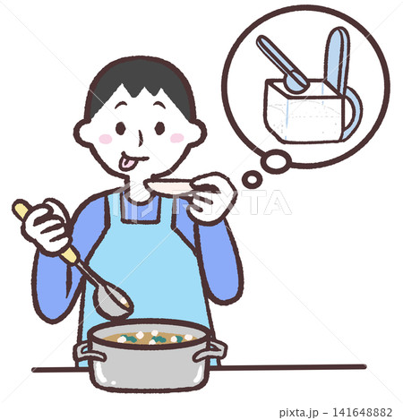 味見をする男性のイラスト 141648882