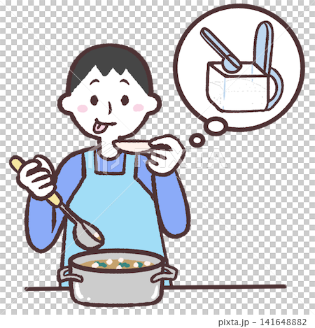 味見をする男性のイラスト 141648882