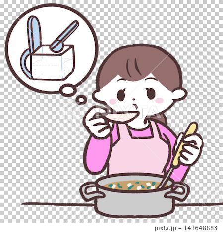 插圖:一位女士正在品嚐某物 插圖:一位女士正在品嚐某物 141648883
