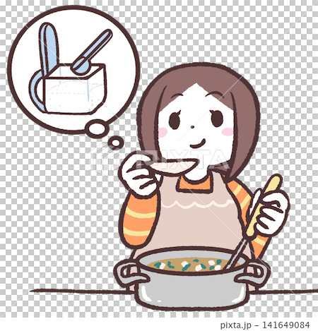 孕婦品嚐食物的插圖 孕婦品嚐食物的插圖 141649084