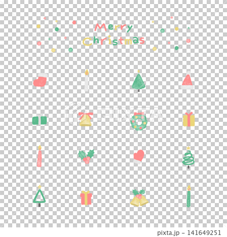Watercolor-style hand-drawn Christmas icons Watercolor-style hand-drawn Christmas icons 141649251