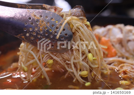 Bean Sprouts Lifted from Hot Pot Soup 141650169