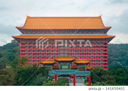 Grand Hotel Taipei Landmark Facade Wide Shot Traditional Chinese Architecture 141650401