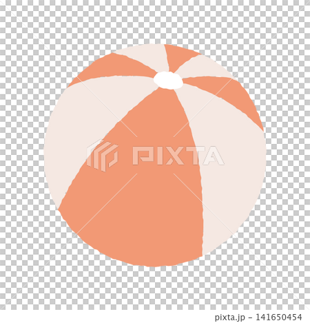 以夏日海灘和游泳池為靈感創作的可愛沙灘球插畫。 141650454