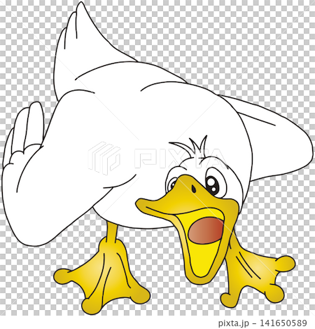 手書き動物イラスト☆アヒル 141650589
