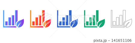 Eco Friendly Bar Chart Growth Icons Eco Friendly Bar Chart Growth Icons 141651106