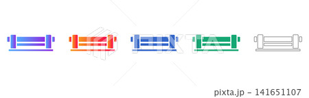 Industrial Roller Conveyor System Icons Industrial Roller Conveyor System Icons 141651107