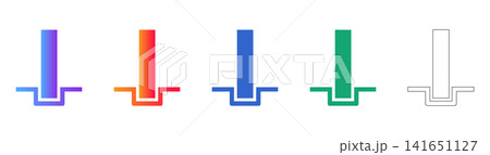 Structural Column Anchor Icon Set 141651127