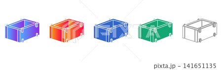 Isometric Industrial Crate Vector Set 141651135