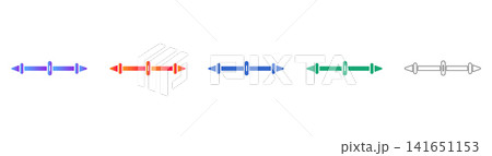Linear Metal Bar Connector Icons Set 141651153