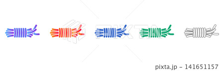 Bundled Industrial Cable Icons Set Bundled Industrial Cable Icons Set 141651157