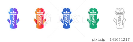 Wall Anchor Fastener Vector Icon Set Wall Anchor Fastener Vector Icon Set 141651217