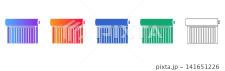 Roller Shutter Door Vector Icon Set Roller Shutter Door Vector Icon Set 141651226