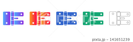 Industrial Hinge Vector Icon Set Industrial Hinge Vector Icon Set 141651239