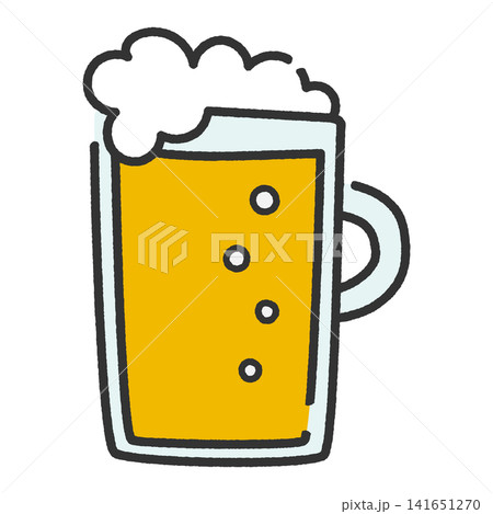 シンプルでかわいいビールジョッキのイラスト 141651270