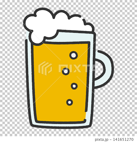 シンプルでかわいいビールジョッキのイラスト 141651270
