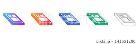 Isometric Window Frame Vector Icons Isometric Window Frame Vector Icons 141651280