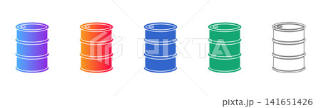 Metal Industrial Drum Vector Icon Set 141651426