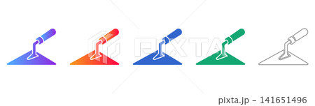 Angled Masonry Trowel Icon Set Angled Masonry Trowel Icon Set 141651496
