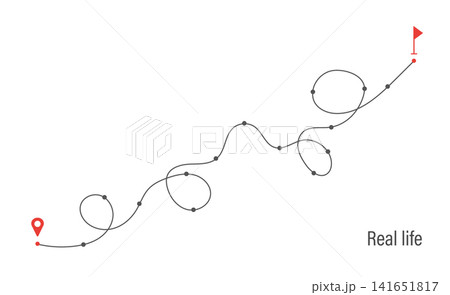 Plan B concept. The path from point A to point B. Real life. Vector illustration Plan B concept. The path from point A to point B. Real life. Vector illustration 141651817