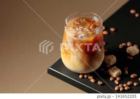 Iced coffee with cream and natural ice. Iced coffee with cream and natural ice. 141652205