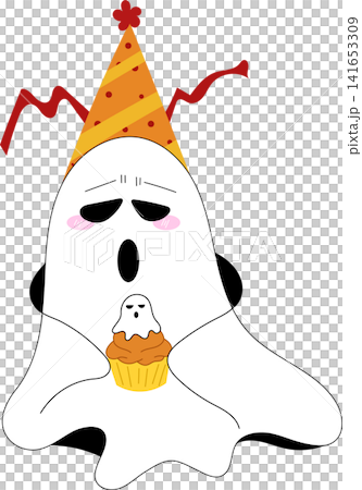 ghost holding cupcake 141653309