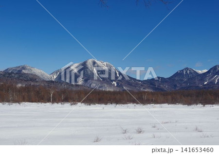 冬空に映える太郎山 小田代原展望台 冬空に映える太郎山 小田代原展望台 141653460