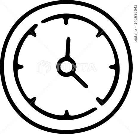 Minimalist black and white clock icon Minimalist black and white clock icon 141653642
