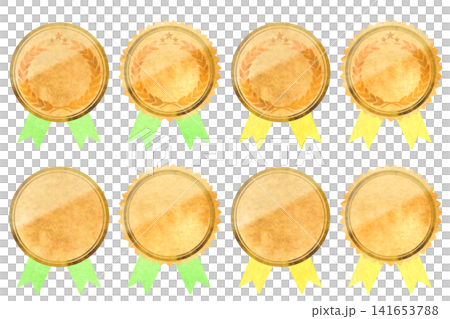 リボン付きのメダルセット リボン付きのメダルセット 141653788