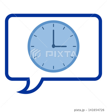 Clock Speech Bubble Icon Vector, Time and Communication Symbol Illustration 141654726