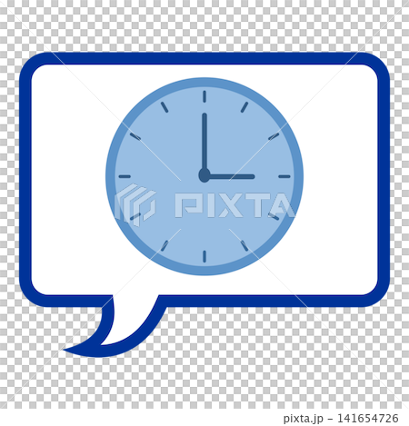 Clock Speech Bubble Icon Vector, Time and Communication Symbol Illustration 141654726