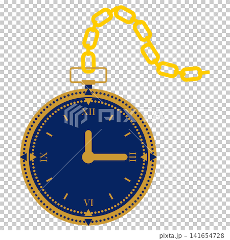 Pocket Watch Clock with Gold Chain Icon Vector, Vintage Time Symbol Illustration Pocket Watch Clock with Gold Chain Icon Vector, Vintage Time Symbol Illustration 141654728