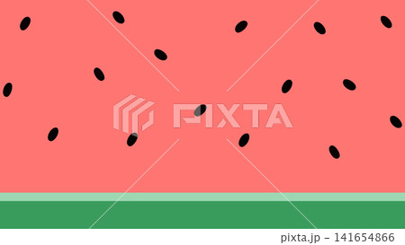 スイカの断面のパターン背景イラスト スイカの断面のパターン背景イラスト 141654866
