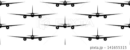 Seamless pattern with front view of airplane. Seamless pattern with front view of airplane. 141655315