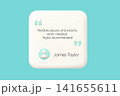 Turquoise 3d quote card template shows client testimonial review feedback 141655611
